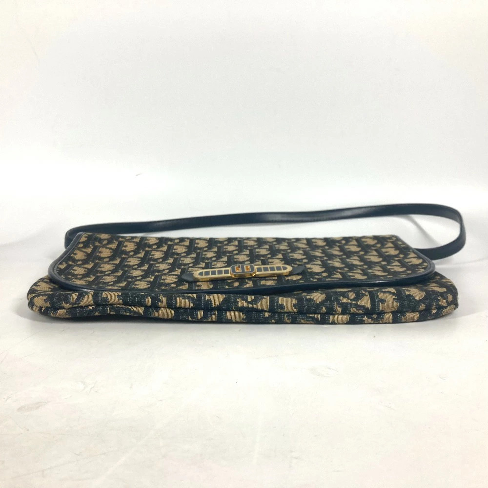 Dior Trotter CD Logo Accessory Clutch Shoulder Bag Canvas Leather Navy Blue - Picture 5 of 14
